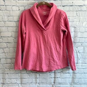 L. L. Bean pink v neck pullover sweater‎ woman’s size small